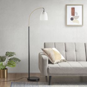 [Only support Drop Shipping Buyer] Bristol Arched Metal Floor Lamp with Frosted Glass Shade