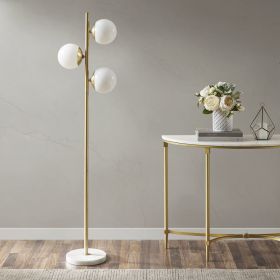 [Only support Drop Shipping Buyer] Holloway 3-Globe Light Floor Lamp with Marble Base