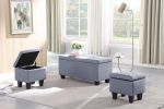 [VIDEO] Large Storage Ottoman Bench Set; 3 in 1 Combination Ottoman; Tufted Ottoman Linen Bench for Living Room; Entryway; Hallway; Bedroom Support 25