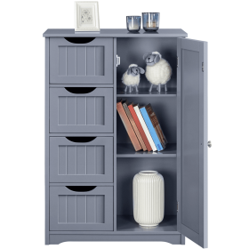 Wooden Bathroom Cabinet Bathroom Storage Unit with 4 Drawers;  Gray