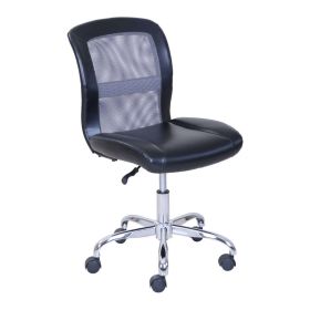 Mid-Back Vinyl Mesh Task Office Chair;  Black and Gray