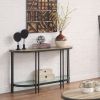 Brantley Sofa Table in Oak &amp; Sandy Black Finish LV00753