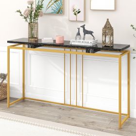 U_STYLE 63'' Modern Console Table; Extra Long Entryway Table with Metal Frame for Entryway; Hallway; Living Room; Foyer; Corridor; Office