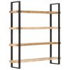 4-Tier Bookcase 63"x15.7"x70.9" Rough Mango Wood