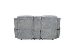 Mariana Loveseat w/Console (Motion); Silver Gray Fabric