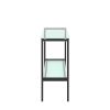 Console Table Double layer tempered glass rectangular porch table black leg double layer glass tea table