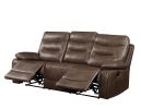 Aashi Sofa (Motion); Brown Leather-Gel Match