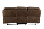 Aashi Sofa (Motion); Brown Leather-Gel Match