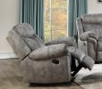 Zubaida Glider Recliner; 2-Tone Gray Velvet