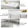 Dining Table.Rustic Industrial Rectangular MDF Wood White Dining Table For 4-6 Person, With 1.6" Thick Engineered Wood Tabletop and plating Metal Legs