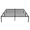 Queen Size Bed Frame Metal Heavy Duty Iron Beds Frames - black XH