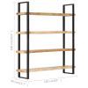 4-Tier Bookcase 63"x15.7"x70.9" Rough Mango Wood