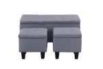 [VIDEO] Large Storage Ottoman Bench Set; 3 in 1 Combination Ottoman; Tufted Ottoman Linen Bench for Living Room; Entryway; Hallway; Bedroom Support 25