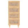 Sideboard Brown 15.7"x11.8"x35.4" Solid Wood Pine and Natural Rattan