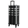 4-in-1 Makeup Travel Case with 360Â¬âˆž Rolling Wheels, Locks, Keys and Adjustable Dividers, Black XH