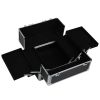 4-in-1 Makeup Travel Case with 360Â¬âˆž Rolling Wheels, Locks, Keys and Adjustable Dividers, Black XH