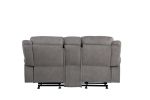 Zubaida Loveseat w/Console (Glider & Motion); 2-Tone Gray Velvet YJ