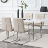 Dining Table.Rustic Industrial Rectangular MDF Wood White Dining Table For 4-6 Person, With 1.6" Thick Engineered Wood Tabletop and plating Metal Legs