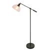 Bronze Task Floor Lamp, Glass Shade