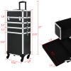 4-in-1 Makeup Travel Case with 360Â¬âˆž Rolling Wheels, Locks, Keys and Adjustable Dividers, Black XH