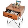 Industrial Style Coffee Table Storage Display Nightstand