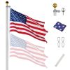 20ft Sectional Al Flag Pole w/US Flag Ball