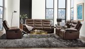 Aashi Sofa (Motion); Brown Leather-Gel Match