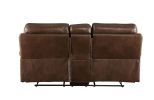 Aashi Loveseat w/Console (Motion); Brown Leather-Gel Match