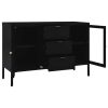 Sideboard Black 41.3"x13.8"x27.6" Steel and Tempered Glass