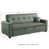 Octavio Adjustable Sofa w/2 Pillows; Green Fabric LV00824