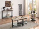 Brantley Sofa Table in Oak &amp; Sandy Black Finish LV00753