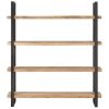 4-Tier Bookcase 63"x15.7"x70.9" Rough Mango Wood