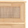 Sideboard Brown 15.7"x11.8"x35.4" Solid Wood Pine and Natural Rattan