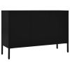 Sideboard Black 41.3"x13.8"x27.6" Steel and Tempered Glass