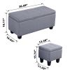 [VIDEO] Large Storage Ottoman Bench Set; 3 in 1 Combination Ottoman; Tufted Ottoman Linen Bench for Living Room; Entryway; Hallway; Bedroom Support 25