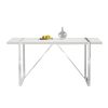 Dining Table.Rustic Industrial Rectangular MDF Wood White Dining Table For 4-6 Person, With 1.6" Thick Engineered Wood Tabletop and plating Metal Legs