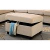 Belville Ottoman in Beige Velvet