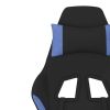 Massage Gaming Chair with Footrest Black and Blue Fabric