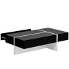 ON-TREND Contemporary Rectangle Design Living Room Furniture; Modern High Gloss Surface Cocktail Table; Center Table for Sofa or Upholstered Chairs; 4