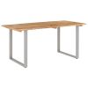 Dining Table 63"x31.5"x29.9" Solid Acacia Wood