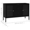 Sideboard Black 41.3"x13.8"x27.6" Steel and Tempered Glass