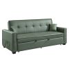 Octavio Adjustable Sofa w/2 Pillows; Green Fabric LV00824