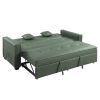 Octavio Adjustable Sofa w/2 Pillows; Green Fabric LV00824