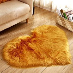 6cm Plush Carpet Fuzzy Wool Floor Mat Multicolor Heart Soft Fluffy Cozy Living Room Bedroom Aldult Child Boy Girl Fashion Lovely (Color: Brown yellow, size: 30cm x 40cm)