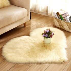 6cm Plush Carpet Fuzzy Wool Floor Mat Multicolor Heart Soft Fluffy Cozy Living Room Bedroom Aldult Child Boy Girl Fashion Lovely (Color: Light yellow, size: 120cm x 150cm)