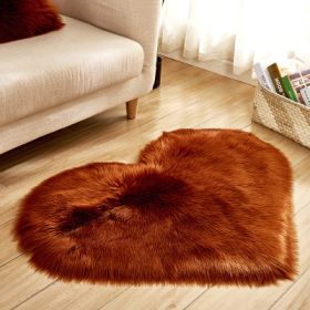 6cm Plush Carpet Fuzzy Wool Floor Mat Multicolor Heart Soft Fluffy Cozy Living Room Bedroom Aldult Child Boy Girl Fashion Lovely (Color: BROWN, size: 60cm x 60cm)