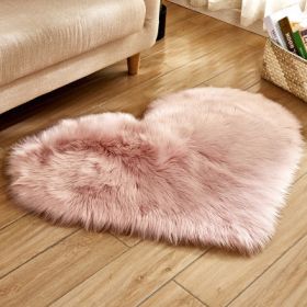 6cm Plush Carpet Fuzzy Wool Floor Mat Multicolor Heart Soft Fluffy Cozy Living Room Bedroom Aldult Child Boy Girl Fashion Lovely (Color: Light pink, size: 70cm x 90cm)