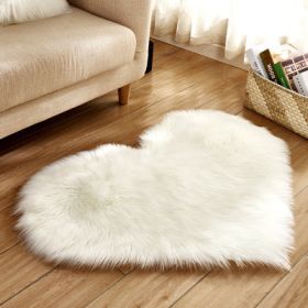 6cm Plush Carpet Fuzzy Wool Floor Mat Multicolor Heart Soft Fluffy Cozy Living Room Bedroom Aldult Child Boy Girl Fashion Lovely (Color: White, size: 30cm x 40cm)