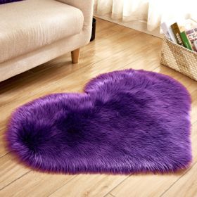 6cm Plush Carpet Fuzzy Wool Floor Mat Multicolor Heart Soft Fluffy Cozy Living Room Bedroom Aldult Child Boy Girl Fashion Lovely (Color: Purple, size: 60cm x 70cm)