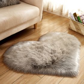 6cm Plush Carpet Fuzzy Wool Floor Mat Multicolor Heart Soft Fluffy Cozy Living Room Bedroom Aldult Child Boy Girl Fashion Lovely (Color: light grey, size: 60cm x 60cm)